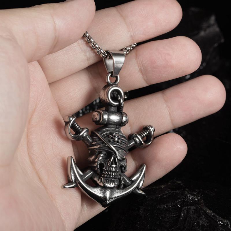 Skorter | Anchor With Double Swords Necklace