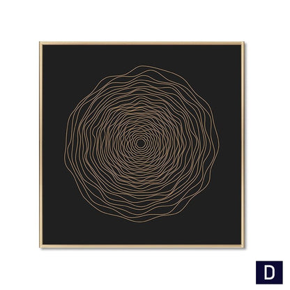 Skorter | Abstract Nordic Golden Canvas