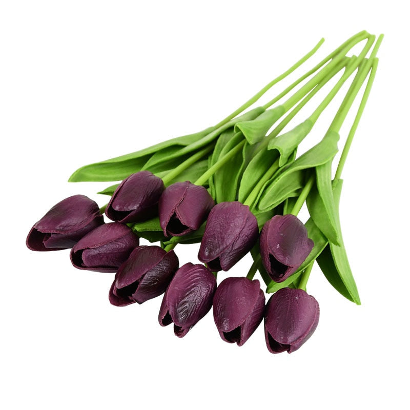 Skorter | Artificial Flower Bouquet with Tulips, Decoration (10 Pieces)