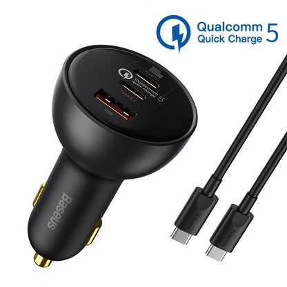 Skorter | 160W Car Charger  QC 5.0 Fast PD3.0 Charging USB Type C
