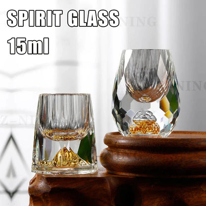 Skorter | Crystal Glass Whiskey Glasses Bar Liqueur Sphere Cups Sake and Shochu Double-Walled Thick Bottoms Small Capacity Tea Cups