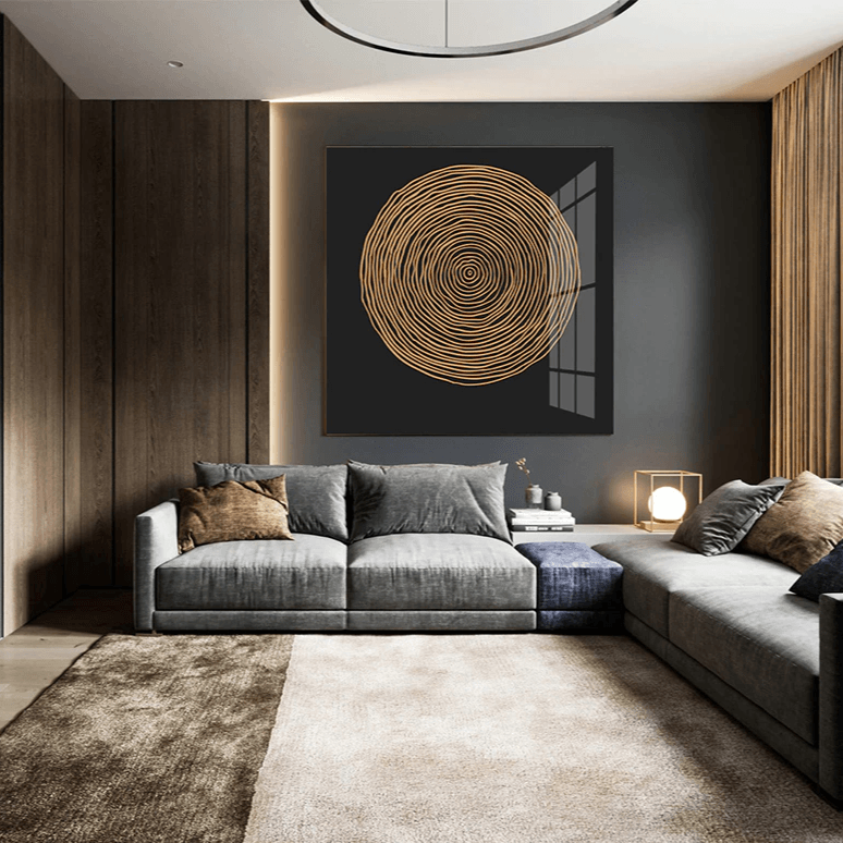 Skorter | Abstract Nordic Golden Canvas