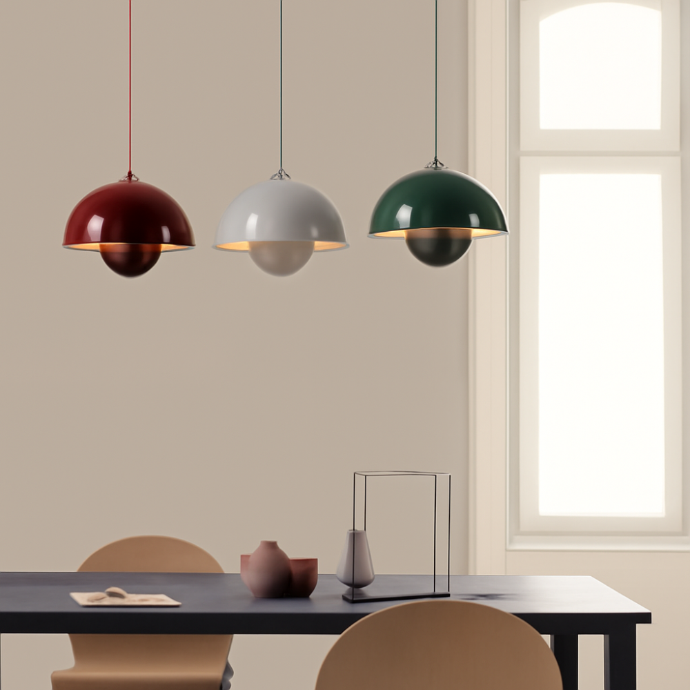 Skorter | Half-Circle Colourful Chandelier – Modern Scandinavian Ceiling Light for Dining, Living & Office