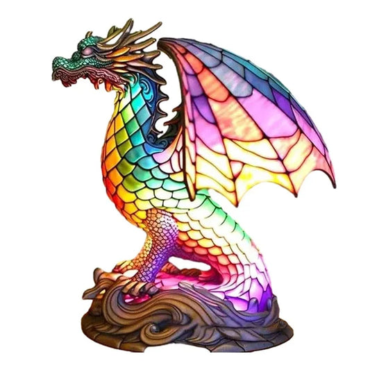 Skorter | TiffanyGlow - Colorful Animal Head Night Light – Handmade Tiffany Glass Lamp