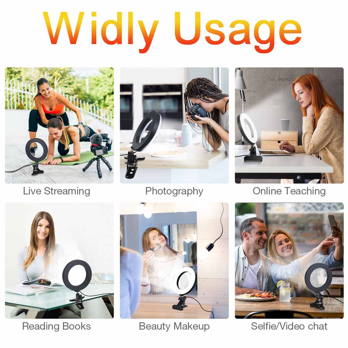 Skorter |-In-1 LED Ring Light Stand Clipon