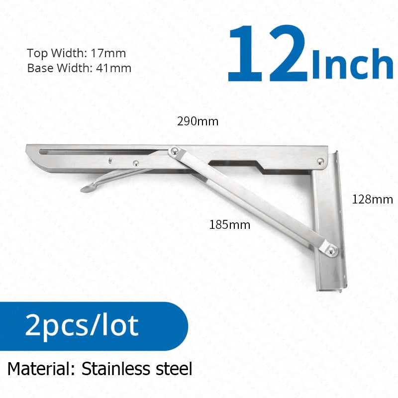 Skorter | 2-piece set collapsible shelf brackets, heavy-duty, made of stainless steel for tables, motorhomes and space-saving