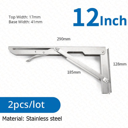 Skorter | 2-piece set collapsible shelf brackets, heavy-duty, made of stainless steel for tables, motorhomes and space-saving