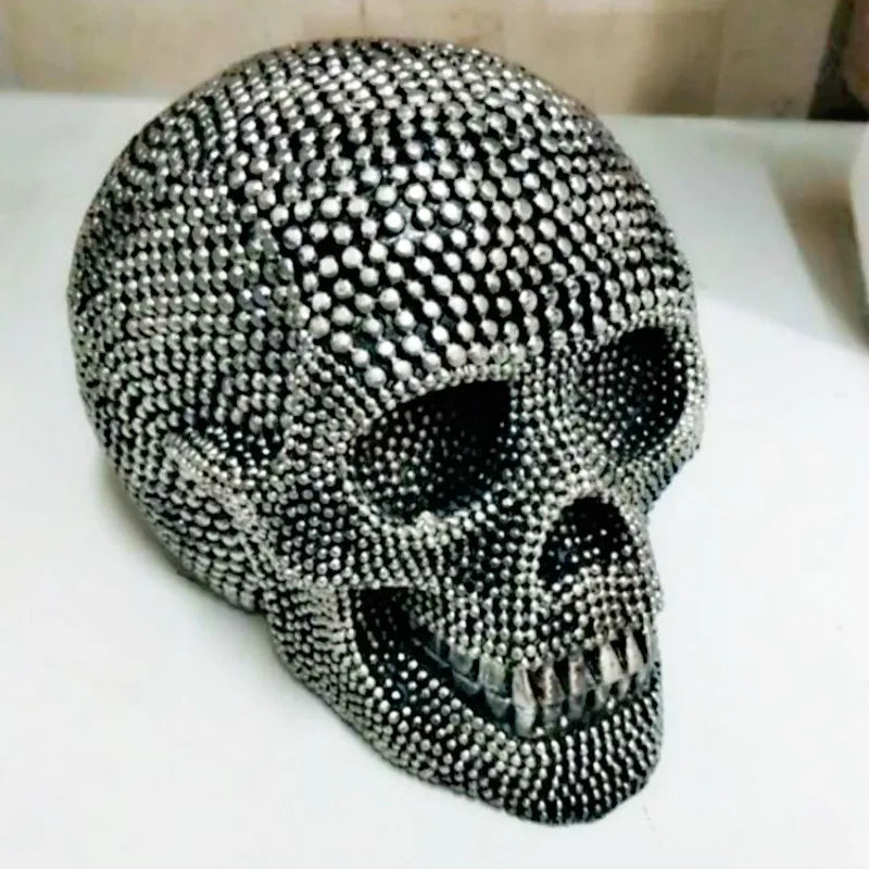 Skorter | BUF Large Silver/Gold Skull Statue Resin Craft Decorative Ornaments Halloween Decoration Sculpture Home Decor Figures
