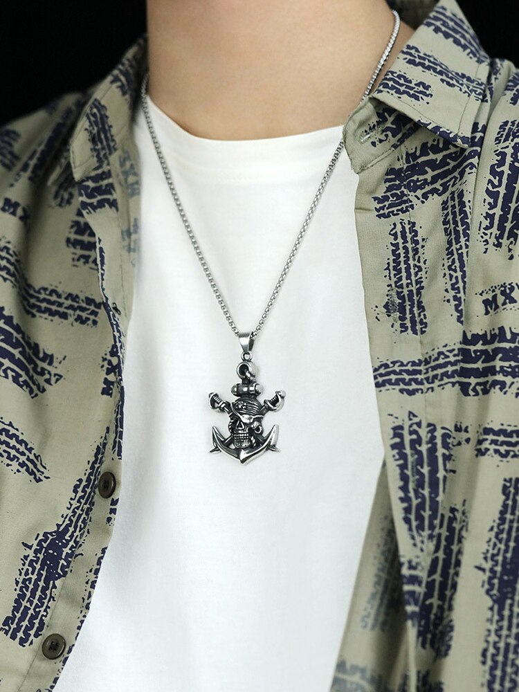 Skorter | Anchor With Double Swords Necklace