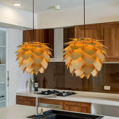 Skorter | Handcrafted Wooden Pine Cone Pendant Light