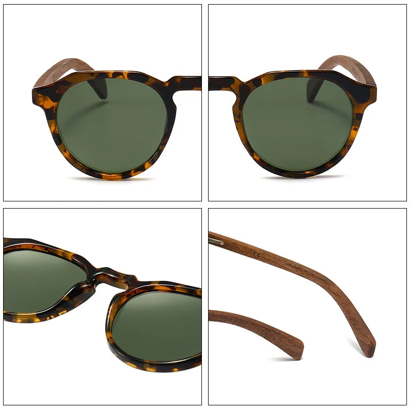 Skorter | Ultralight Polarized Sunglasses Wood Hawksbill Leopard Frames