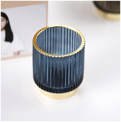 Skorter | Elise Gold Foil Glass Makeup Halter & Organizer