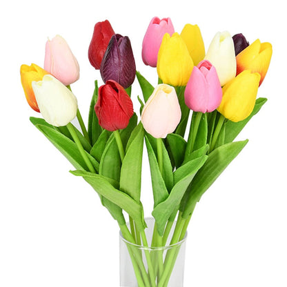 Skorter | Artificial Flower Bouquet with Tulips, Decoration (10 Pieces)