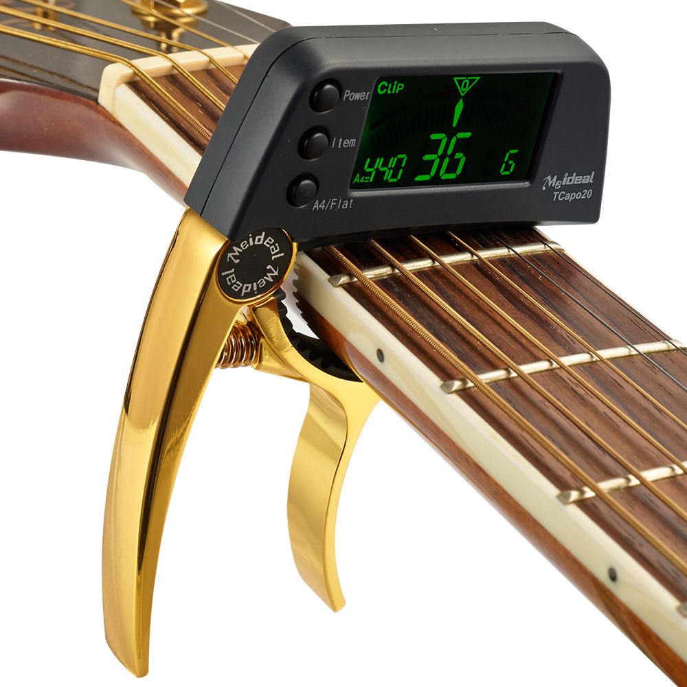 Skorter | Capo & Tuner "TuneGrip" – 2-in-1 Guitar accessory with LCD screen