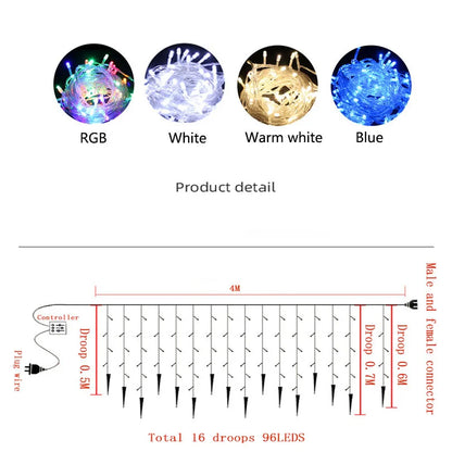 Skorter | CrystalGlow - LED Lighting Curtain for Outdoors