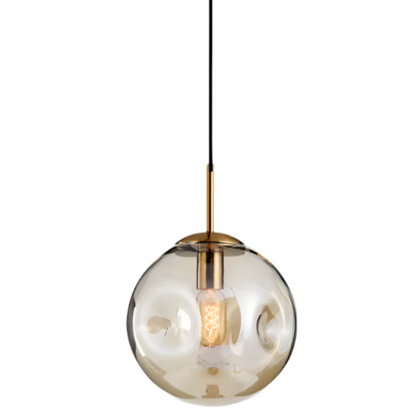 Skorter | Glass Spherical Pendant Light Fixture - Modern Hanging Lamp for Kitchen, Dining Room & Living Spaces