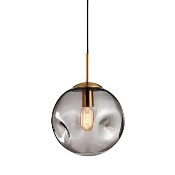 Skorter | Glass Spherical Pendant Light Fixture - Modern Hanging Lamp for Kitchen, Dining Room & Living Spaces