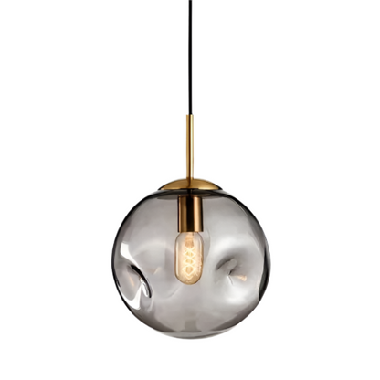 Skorter | Glass Spherical Pendant Light Fixture - Modern Hanging Lamp for Kitchen, Dining Room & Living Spaces