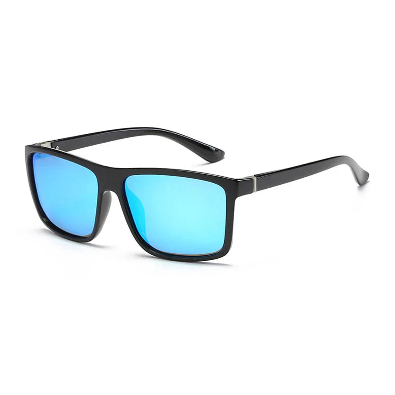 Skorter | Black Square Polarized Sunglasses UV400 Mirror Blue Anti-Glare Driving Shades Unisex