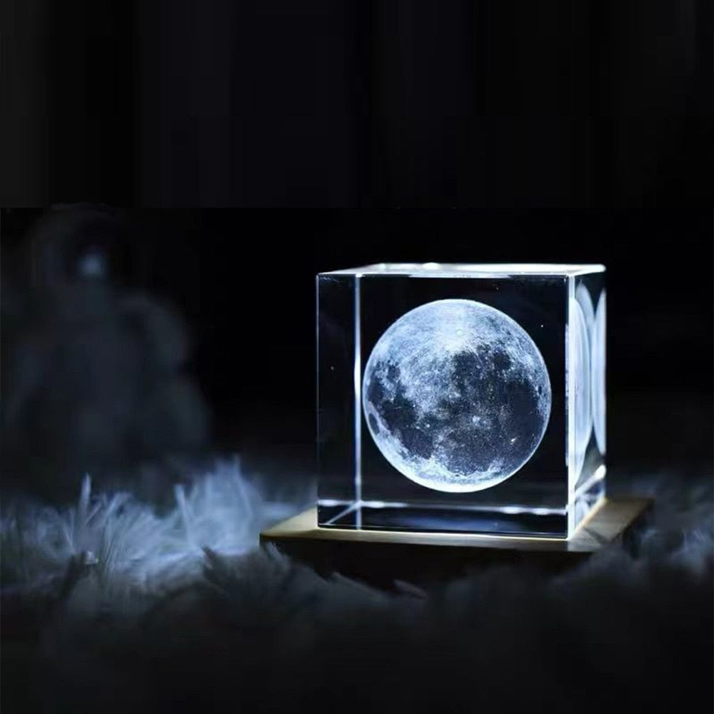 Skorter | 3D Crystal Cube Moon Nightlight