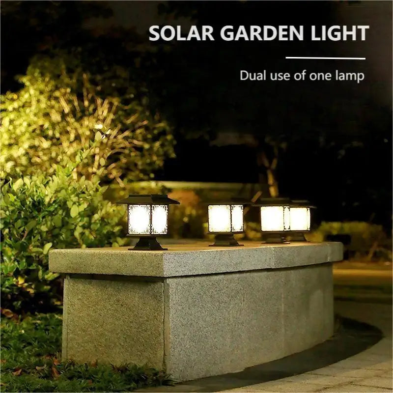 Skorter | Solar LED Garden Lamp – Large Square Lamp with Warm Light and Dual Use