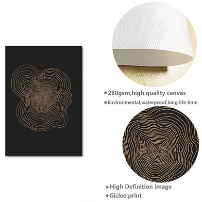 Skorter | Abstract Nordic Golden Canvas