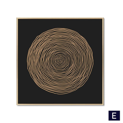 Skorter | Abstract Nordic Golden Canvas