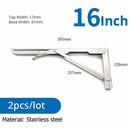 Skorter | 2-piece set collapsible shelf brackets, heavy-duty, made of stainless steel for tables, motorhomes and space-saving