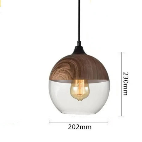 Skorter | EternaGlow Pendant Light made of Glass and Wood | Elegant Design for Your Home
