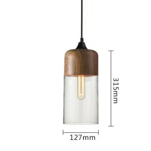 Skorter | EternaGlow Pendant Light made of Glass and Wood | Elegant Design for Your Home