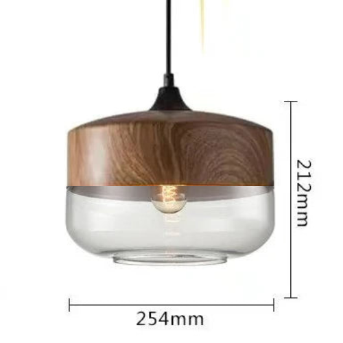 Skorter | EternaGlow Pendant Light made of Glass and Wood | Elegant Design for Your Home