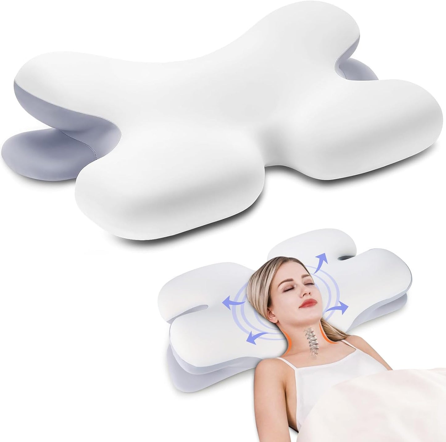 Skorter | Ergonomic Cervical Pillow | Memory Foam, Neck Support & Ideal for Restful Sleep