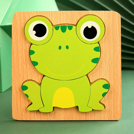 Skorter | 3D Wood Cartoon Animal & Traffic Puzzle – Early Childhood Learning Toy