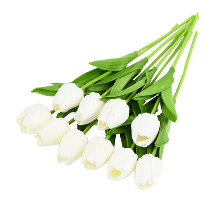 Skorter | Artificial Flower Bouquet with Tulips, Decoration (10 Pieces)