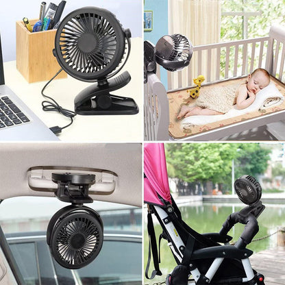 Skorter | Portable Clamp Fan with 360° Rotation – USB & Rechargeable Battery