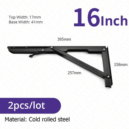 Skorter | 2-piece set collapsible shelf brackets, heavy-duty, made of stainless steel for tables, motorhomes and space-saving