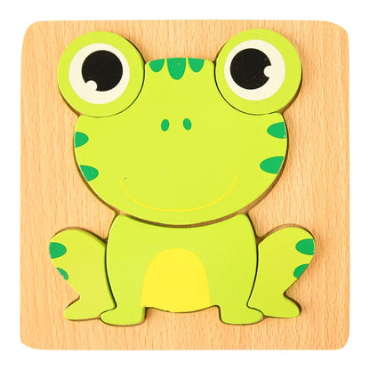Skorter | 3D Wood Cartoon Animal & Traffic Puzzle – Early Childhood Learning Toy
