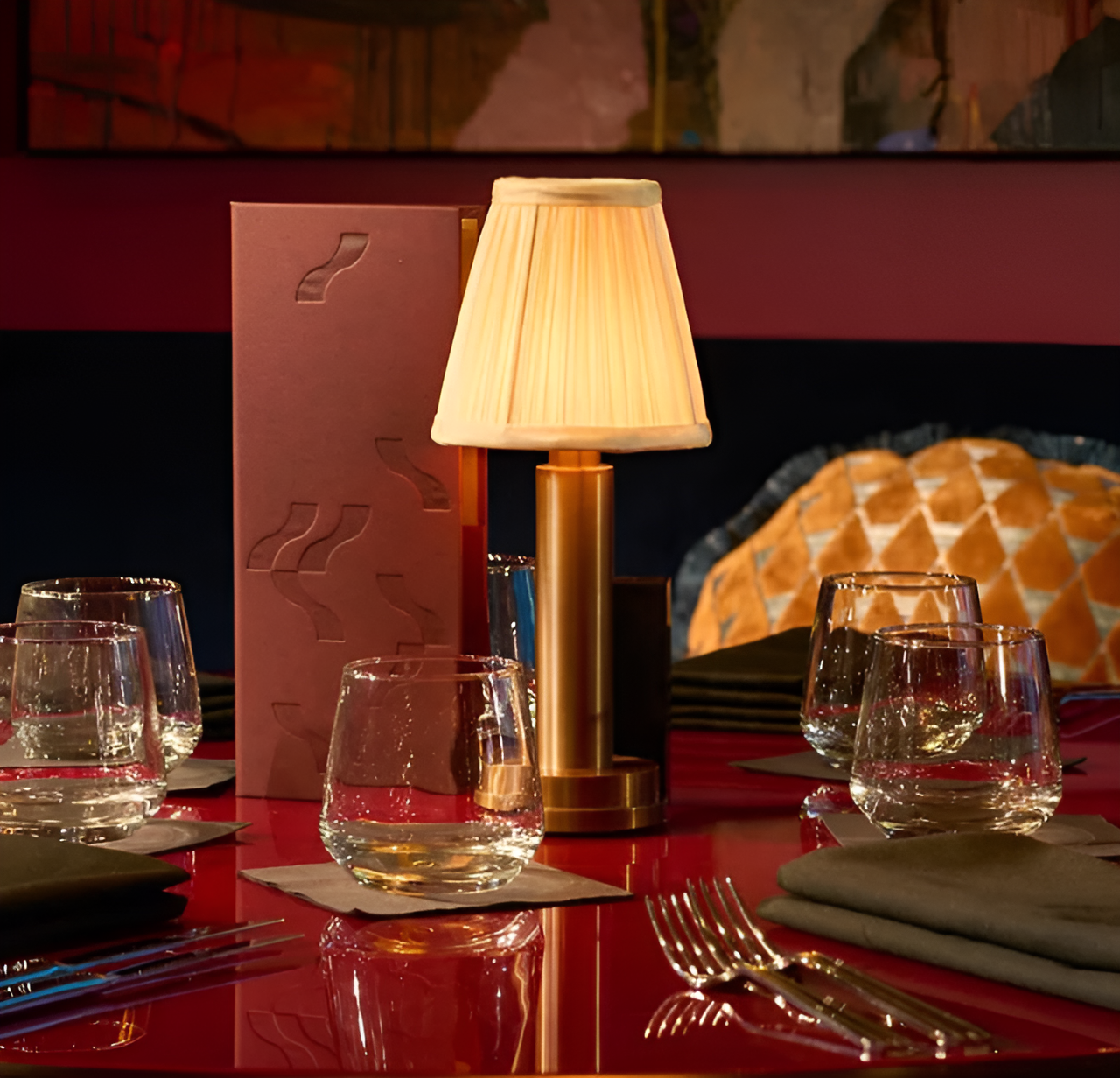 Skorter | Vintage Flare - Aluminium Table Lamp Dimmer Fabric Shade