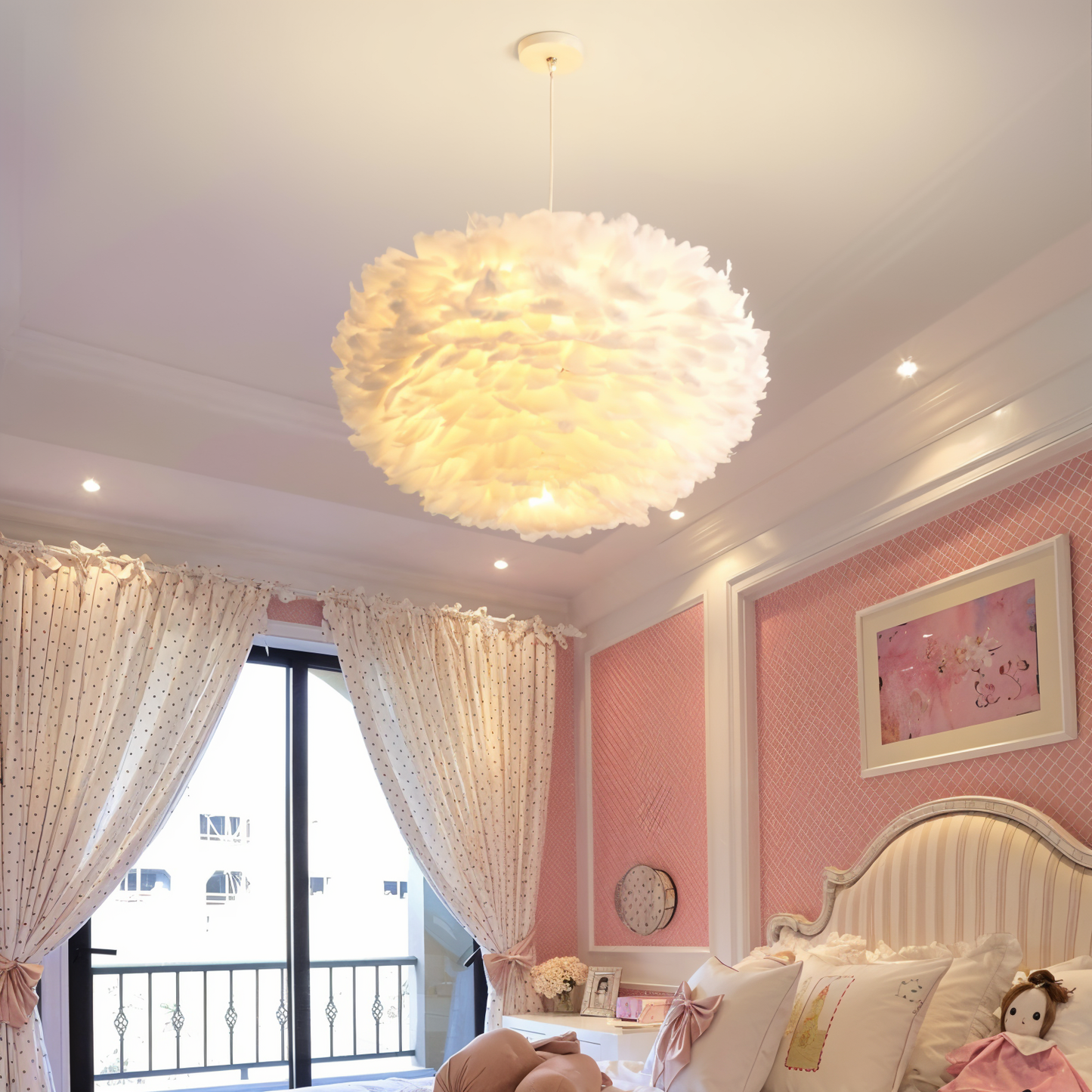Skorter | Dreamcatcher Feather Chandelier - Handmade, adjustable pendant light