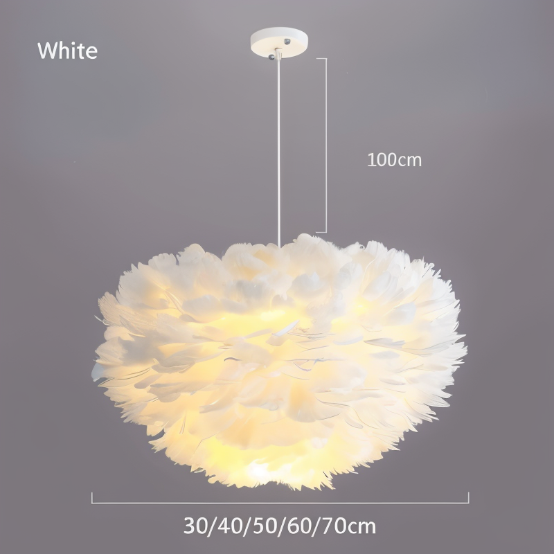 Skorter | Drömfångare Fjäderkrona - Handgjord, justerbar pendellampa