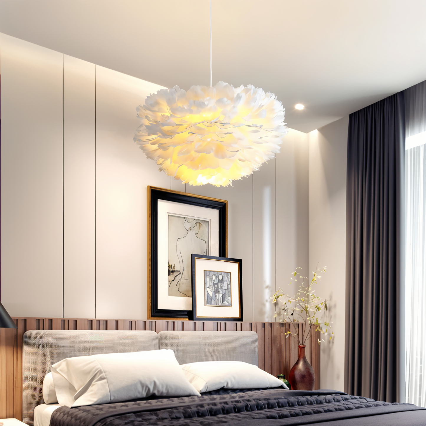 Skorter | Dreamcatcher Feather Chandelier - Handmade, adjustable pendant light