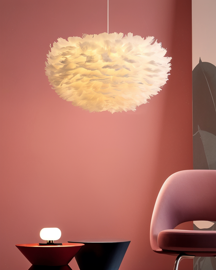 Skorter | Drömfångare Fjäderkrona - Handgjord, justerbar pendellampa