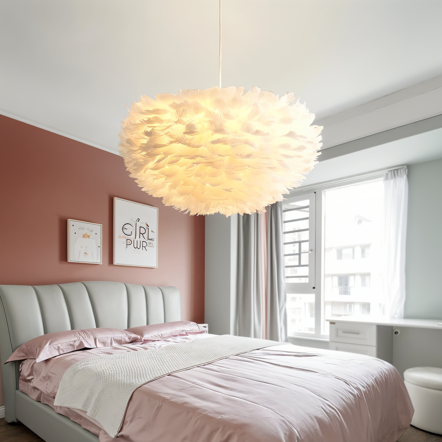 Skorter | Dreamcatcher Feather Chandelier - Handmade, adjustable pendant light