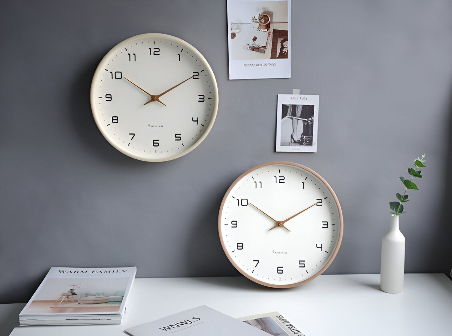 Skorter | EleQuartz-Clock - Round wall clock - Nordic wall clock in wood