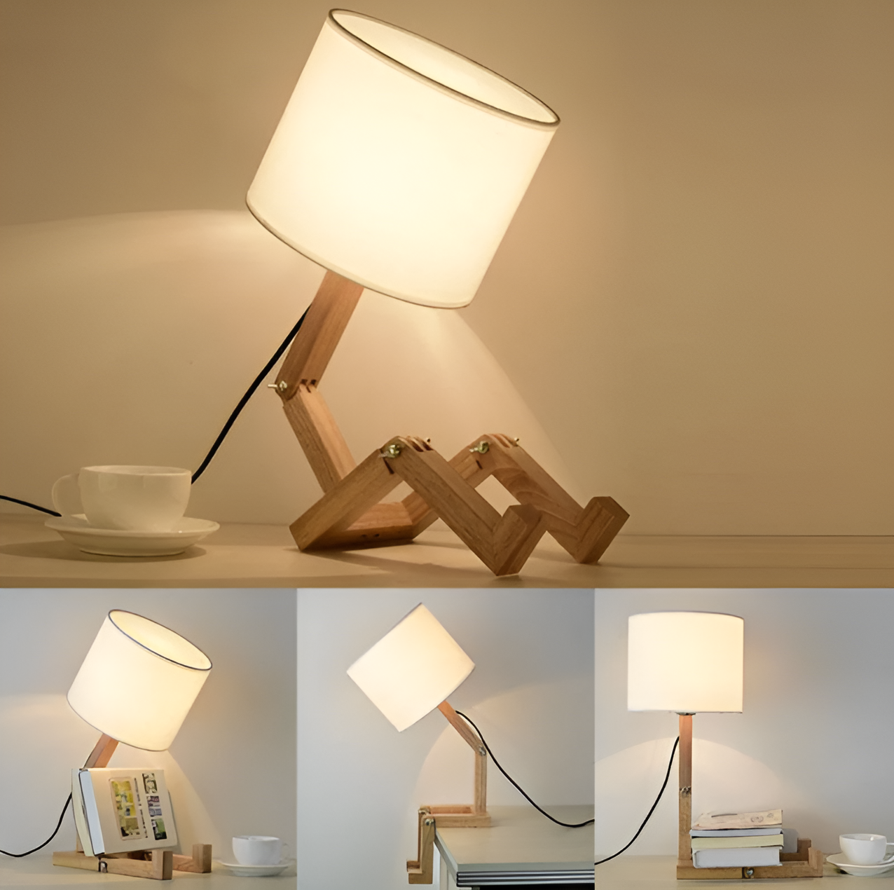 Skorter | WoodMan flexible lamp - Robotizable desk lamp in solid wood