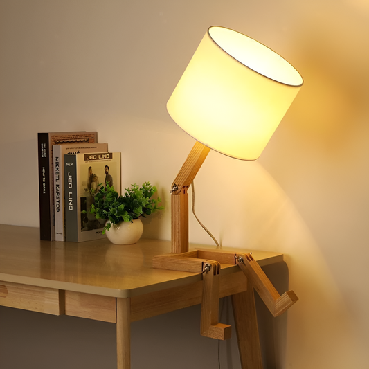 Skorter | WoodMan flexible lamp - Robotizable desk lamp in solid wood