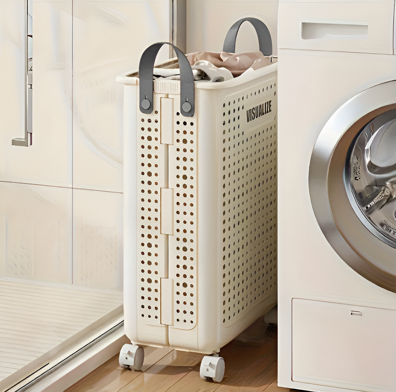 Skorter | FoldaRoll Collapsible Laundry Basket – Wheeled Rolling Hamper