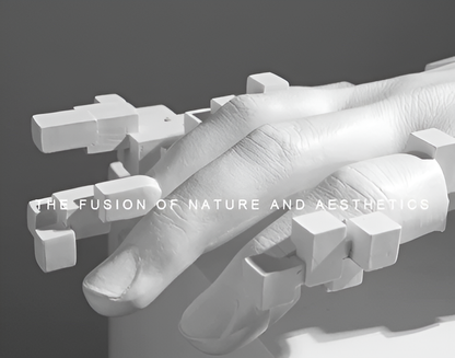 Skorter | Abstract Resin Hand Sculpture with Mosaic Design