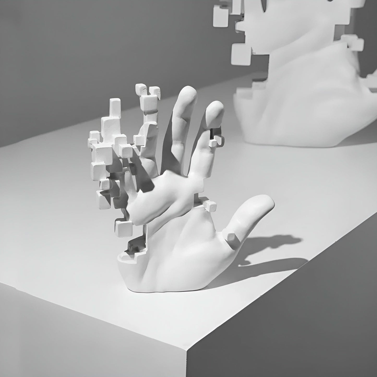 Skorter | Abstract Resin Hand Sculpture with Mosaic Design