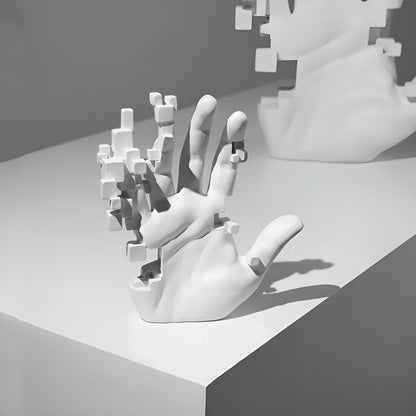 Skorter | Abstract Resin Hand Sculpture with Mosaic Design